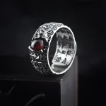 Ppxstar antique garnet ring silver band closeup | people ​planet  x star