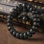 Ppxstar beaded bracelets friendship front view ebony wood | people ​planet  x star