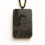 Custom pendants amulet necklace side angle showing depth of carved star protection symbol | people ​planet  x star