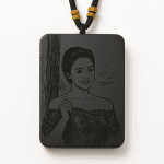 Detail angle of custom pendants amulet necklace corner cut and star protection symbol engraving | people ​planet  x star