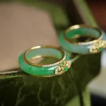 Ppxstar front view right hand rings green chalcedony ring | people ​planet  x star