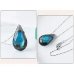 Ppxstar healing stone necklace labradorite water drop in hand | people ​planet  x star