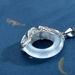 Ppxstar jade pendant necklace white jadeite circle pendant | people ​planet  x star