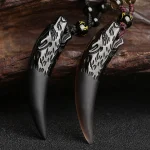 Ppxstar jewelry with obsidian wolf tooth courage amulet necklace detail | people ​planet  x star