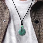 Ppxstar necklace with moonstone round talisman pendant macro shot | people ​planet  x star