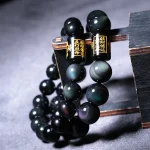 Ppxstar obsidian bracelet bead detail transformation energy | people ​planet  x star
