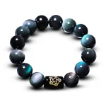 Ppxstar obsidian bracelet front view polished beads | people ​planet  x star