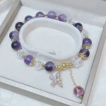 Ppxstar stone bracelet purple amethyst beads soft light | people ​planet  x star