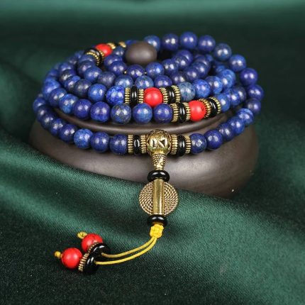 ppxstar lucky charm bracelet lapis lazuli beads wrap view