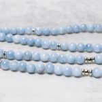 Ppxstar healing bracelets for women blue aquamarine beads closeup lotus charm | people ​planet  x star