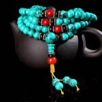Ppxstar turquoise bracelet tibetan 108 mala triple protection closeup | people ​planet  x star