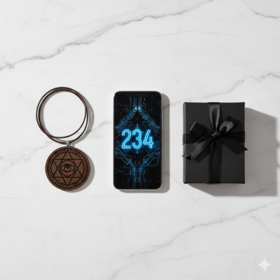 Ppxstar custom engraved necklace digital angel number art and mystery jewelry gift box for amplifying 234 energy