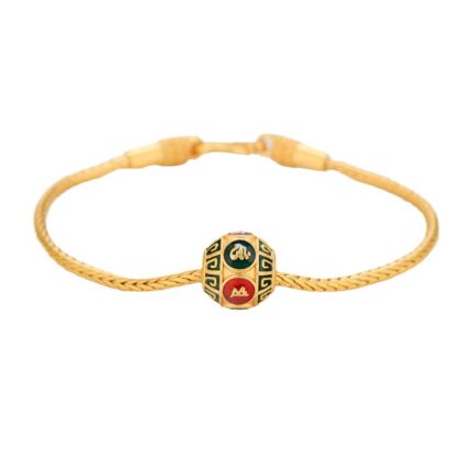 ppxstar gold bead bracelet side angle detail